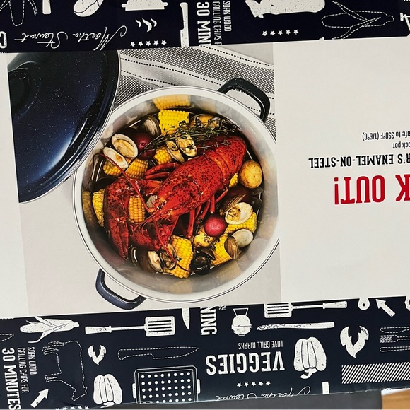 Martha Stewart collector enamel on steel pot great for clambakes new wood tags - Picture 6 of 7